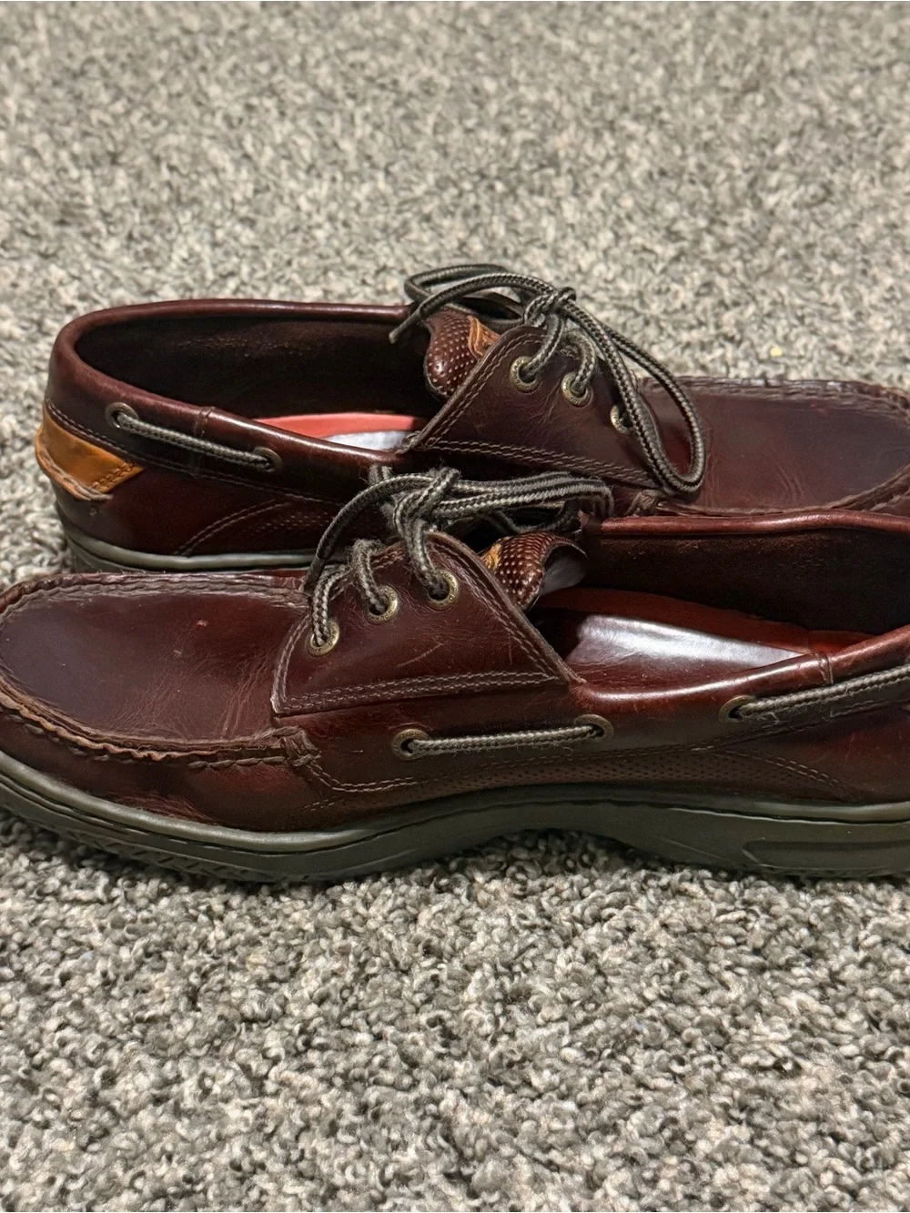 Men's Casual Leather Boat Shoes in Dark Brown